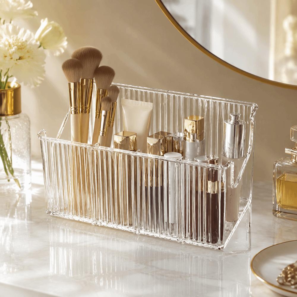 Space Saving Large Capacity Storage Container Removable Dividers Transparent Storage Box Stackable Display Rack Book Storage