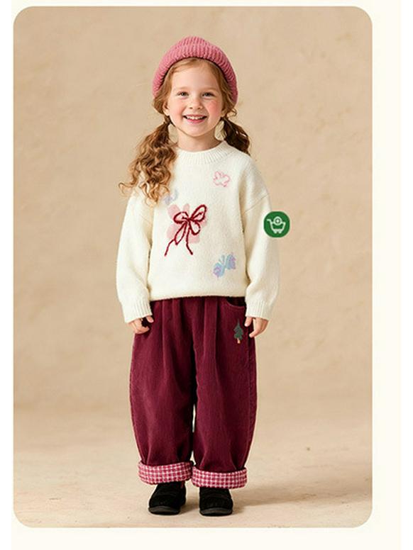 Winter 2025 Girls' Fleece-Lined Warm Casual Pants