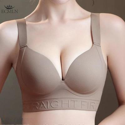 Plus Size Women Underwear Fixed Cup Steel Free No Wire Support Beautiful Back Gather Slimming Seamless Comfort BRAS