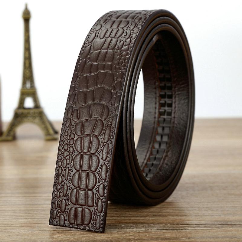 

Ремень без оголовья, мужская автоматическая пряжка, без свинца, натуральная кожа, полоска из коровьей кожи первого слоя, ремень без пряжки, легкий ремень, пряжка на корпус 125cm