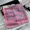 Sweat-absorption Spring Silk Scarf Breathable Scarves Flower Printed Headscarf  Vacation