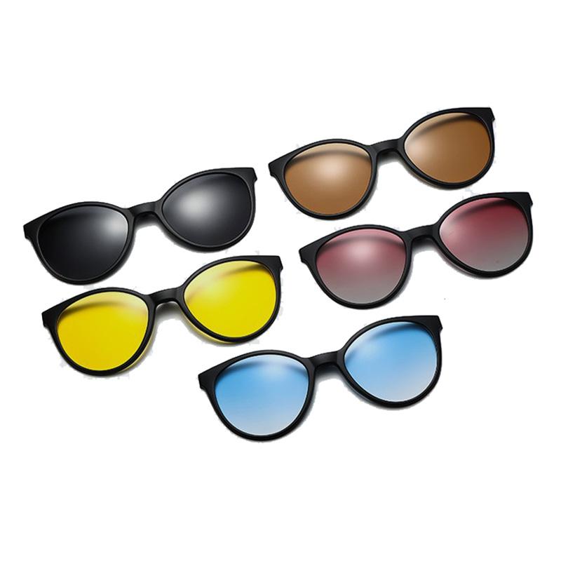 1207 Occhiali da Sole Magnetici a Clip Retro Montatura a Molla Gambe Unisex Occhiali per Miopia Design a Innesto per Uomo Donna