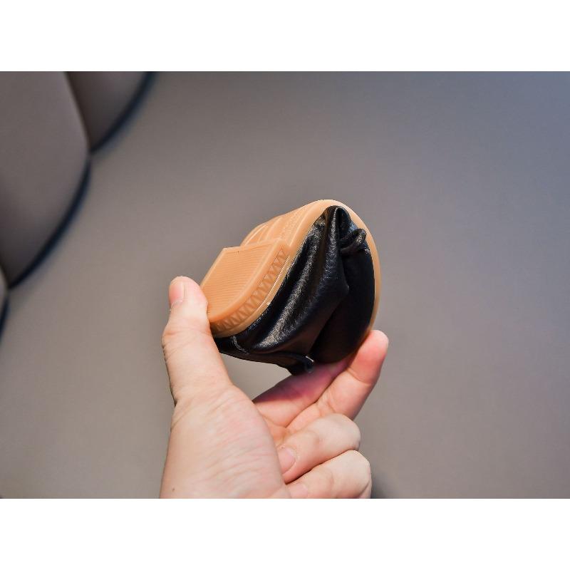 Spring New Low-Top Mary Jane Shoes for Kids, New British Style Lace-Up Flats, Student Black Leather Shoes