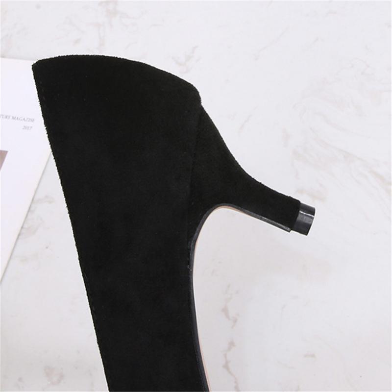 Maogu Low Heel Pumps Lady Pointed Toe Kitten Heels Female Green Flock Plus Size 43 44 45 46 Red Shoes 2024 Women 5cm High Heels