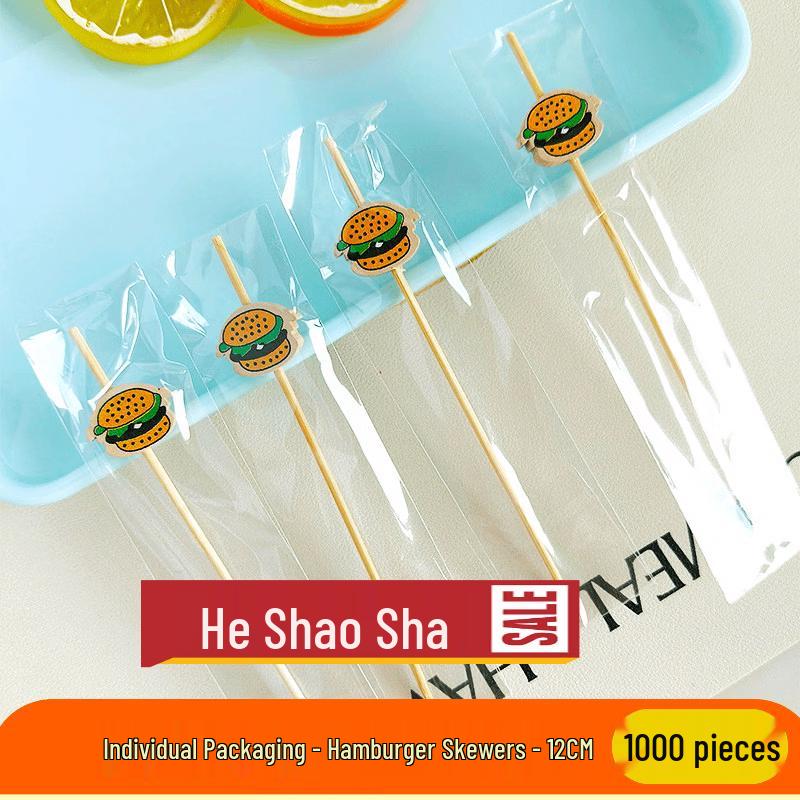 Yingtang Individually Wrapped Wooden Fruit & Hamburger Picks