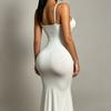 Kardashian Suspender Dress European and American New Spice Girl Skirt Vacation Medium and Long Skirt Slim Temperament Hip Fishtail Skirt