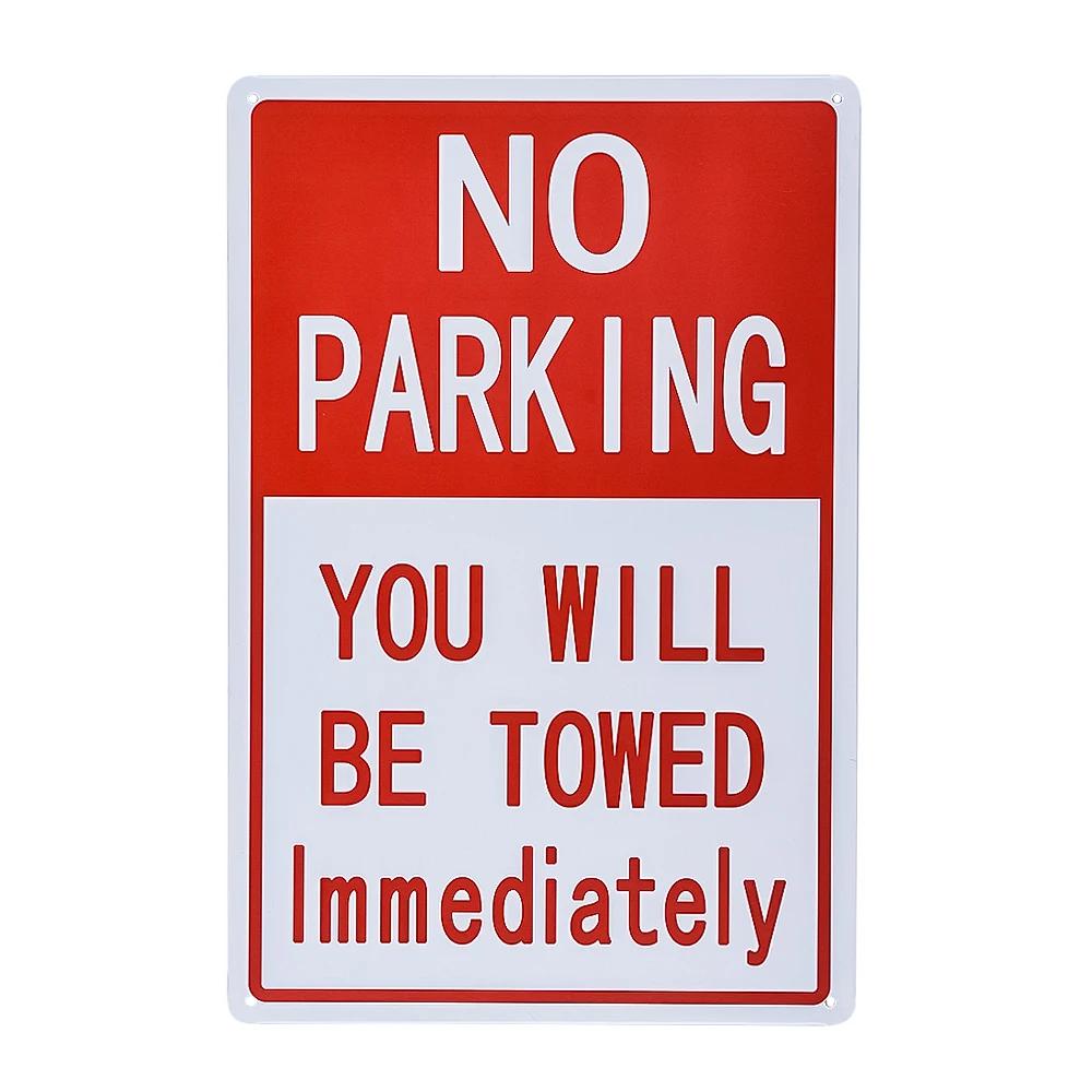 Warning Metal Tin Sign No Parking Sign Private Property No Trespassing Poster  24-Hour Monitoring No Parking Swimming Warning