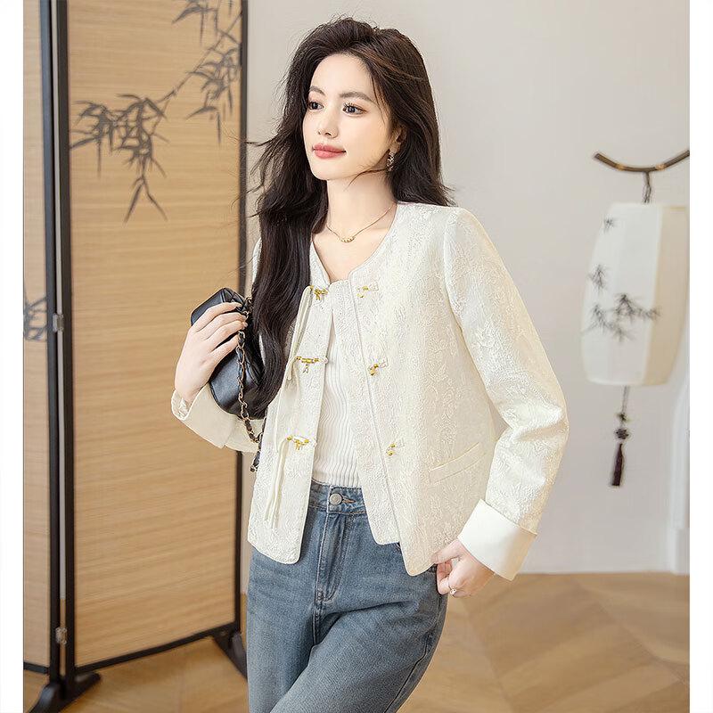 Sibaishe Women's New Chinese Style Loose Long-Sleeve Short Jacket