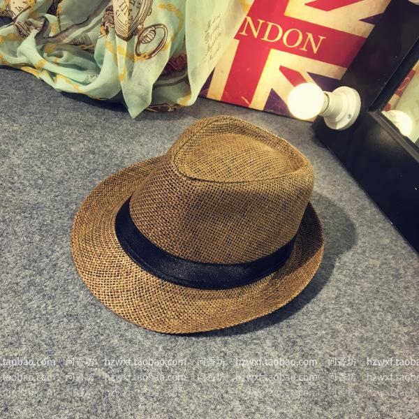 Outdoor Shading Straw Hat Couple Beach Sun Hat British Jazz Hat Tide Spring Summer