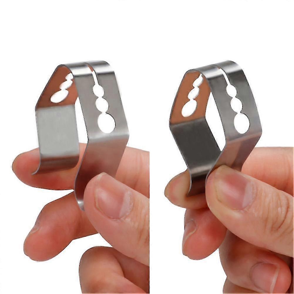 4Pcs Kitchen Stainless Steel BBQ Thermometer Probe Clips Holder 3-Hole Clamps