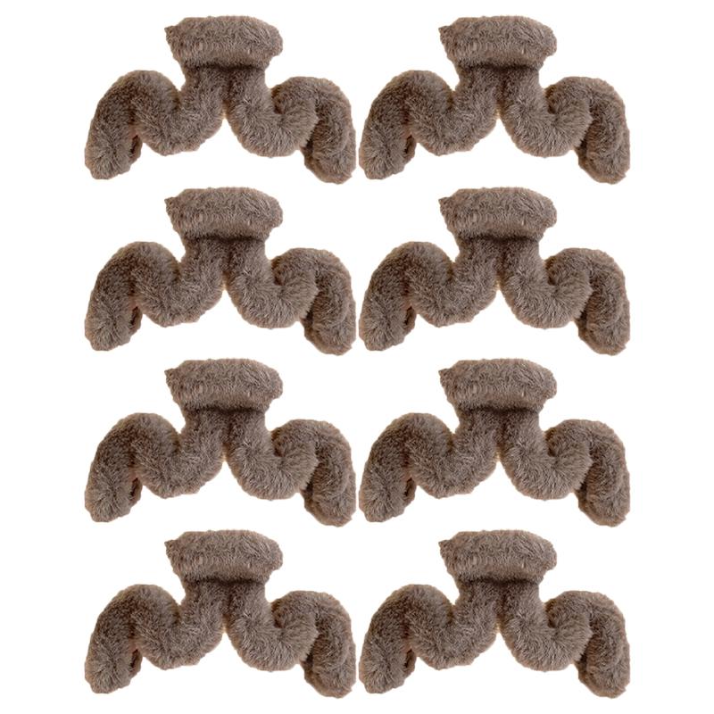 Oversized Plush Hair Clip Women Autumn Winter Wavy Hair Shark Clip Elegant Hair Accessories