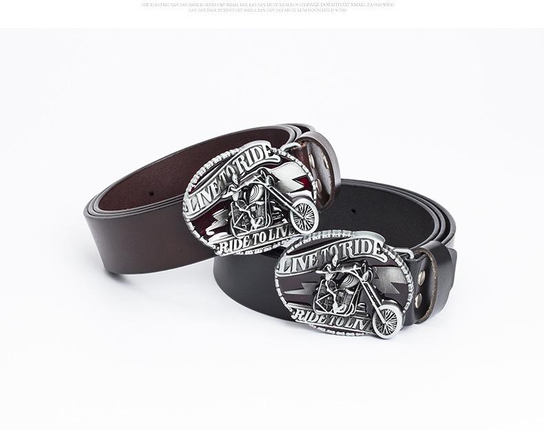 Skull Motorcycle Belt: European & American Men's Casual Trend