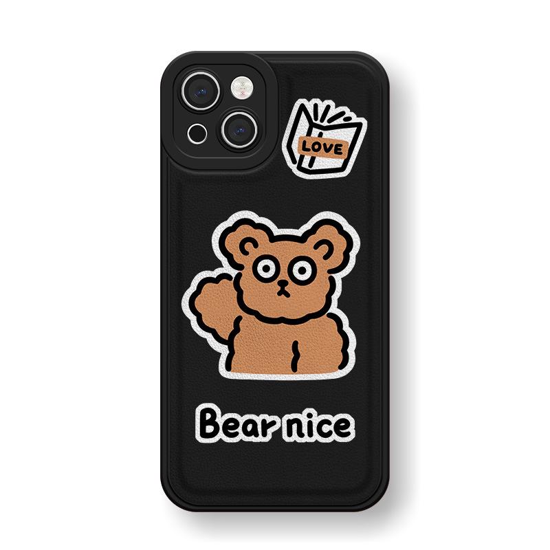 

Кожаный чехол для телефона Zhitai с мультяшным медведем для iPhone 11/12 Pro/13/Xs Max/6/7/8. iPhone 12 Pro Max