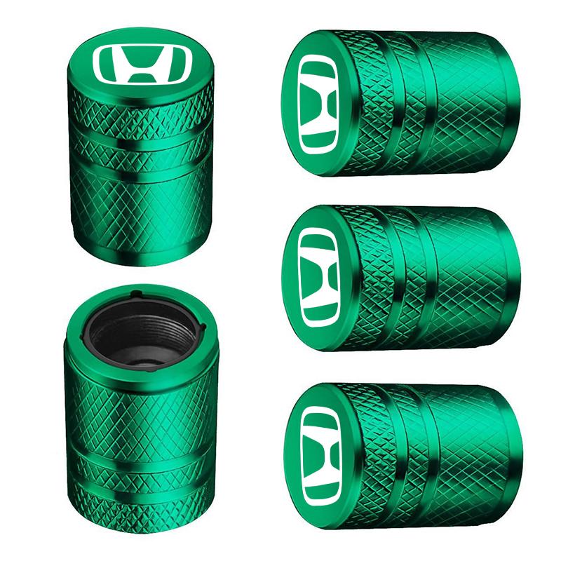 5pcs Aluminum Car Tire Valve Air Port Stem Cover Caps For Honda Fit Jazz GK5 Civic Type-R CRV Pilot Accord HRV Auto Accessories