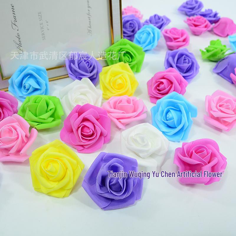 100-Piece Assorted PE Foam Roses for DIY Wreaths & Headpieces