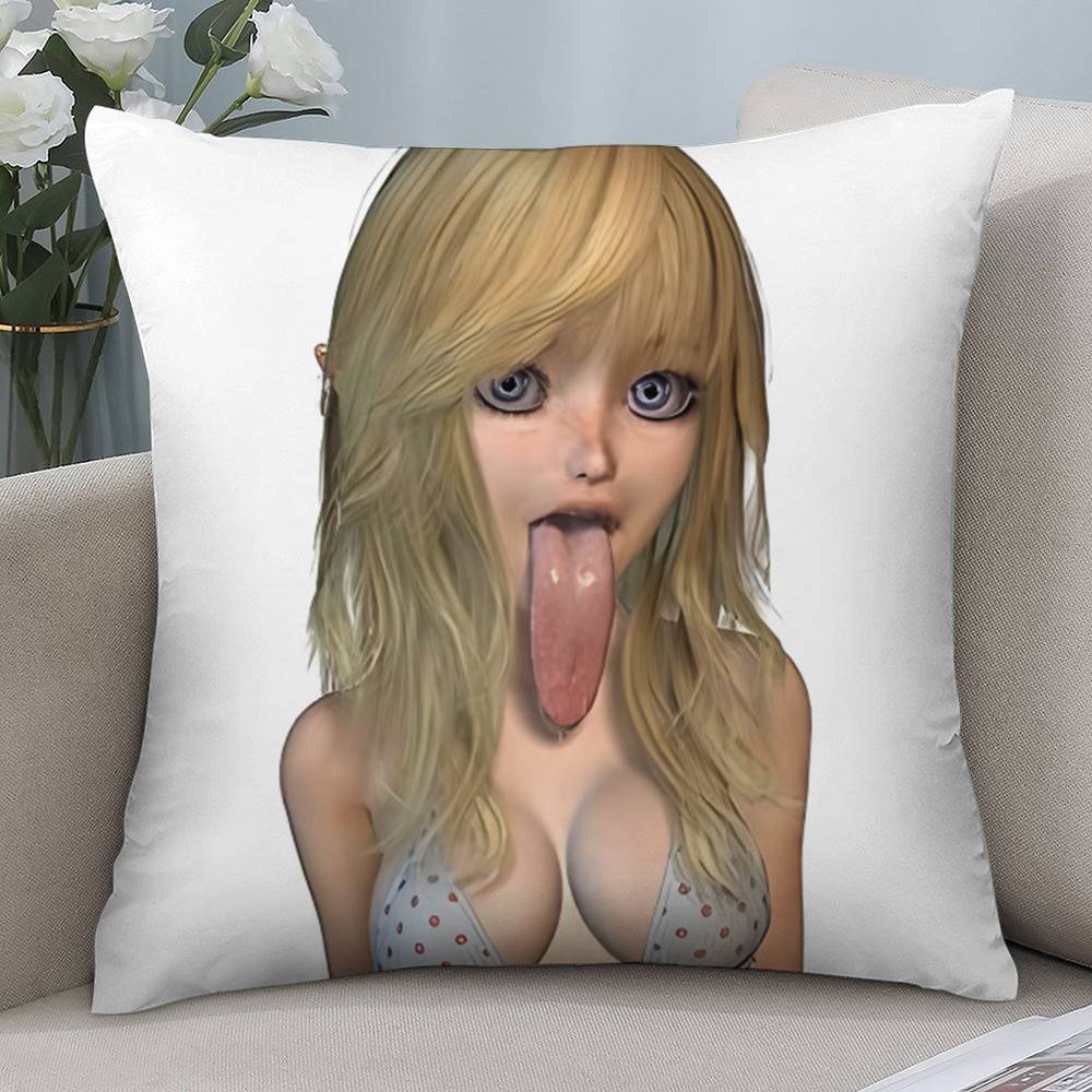 

Fashion Sexy Woman Pillow Case Short plush Double-sided Print Square Throw Pillow Covers Sofa Home Cushion Decor 12x12Inch