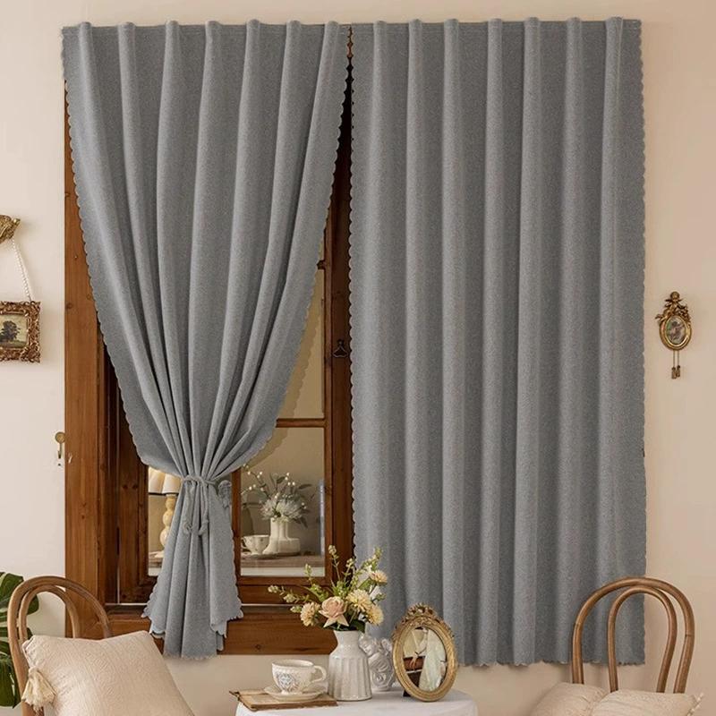 Full Blackout Curtain Rent House Window Door Shade Cloth Sun Protection Fabric No-Punching Self-adhesive Tape Easy Installation