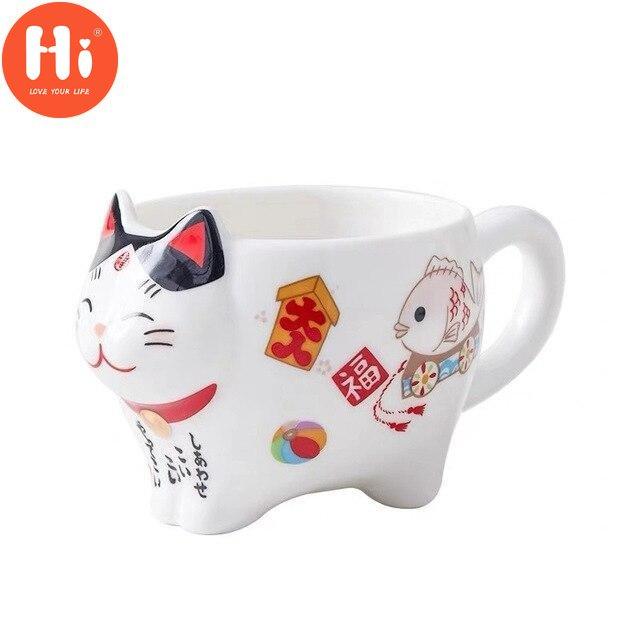 Hi Cute Japanese Lucky Cat porcelánová čajová sada Kreativní Maneki Neko keramická konvice na čaj se sítkem Kancelářský hrnek na čajovou konvici na vodu