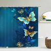 3D Colorful Butterfly Waterproof Fabric Shower Curtain Bathroom Curtains Beautiful Flowers Printed Bath Screen Home Decoration