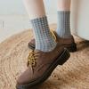 5Pairs Elastic Women Tube Sock Patchwork Grids Socks Sweet Checkered Cotton Socks  Women