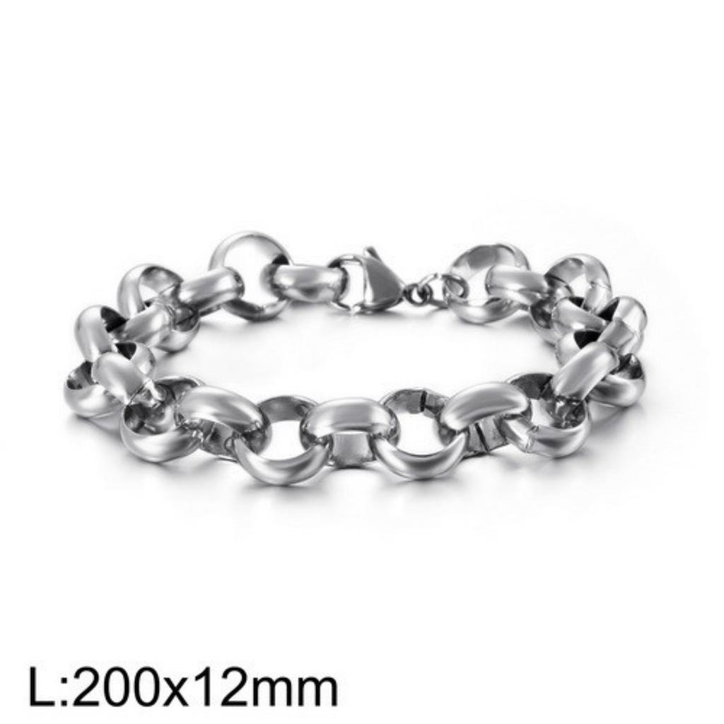 O-shaped Round Stainless Steel Bracelet Men and Women Punk Style Chain