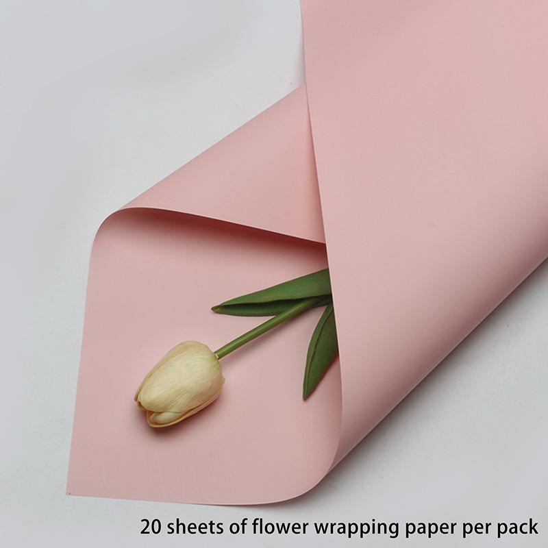 20Pcs Solid Color Wrapping Paper Bouquet Wrapping Paper Gift Wrapping Paper
