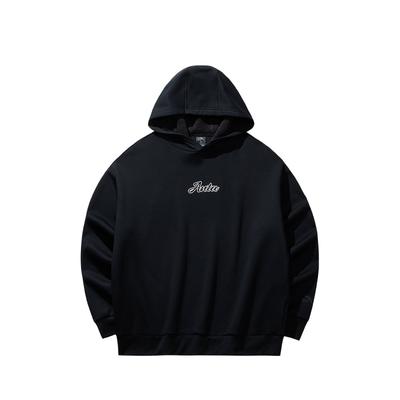 Anta Kapuzen-Fleece-Pullover Langarm Gestrickt Lässiges Sweatshirt Unisex-Sweatshirt Basic-Schwarz 972618705N-5