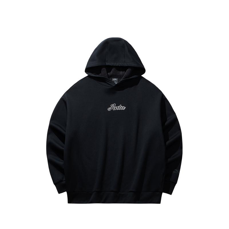 

Anta Флисовый пуловер с капюшоном, с длинным рукавом, вязаный, повседневная толстовка, унисекс, базовый черный 972618705N-5 XL