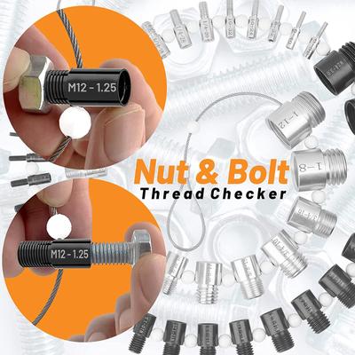 Thread Checker Nut & Bolt 44 Bundle Thread Checker Nut and Bolt Checker 44 Male/Female Thread Identifier Gauges Tool