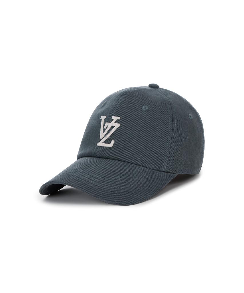 Bajal Monogram Applique Oversized Washed Ball Cap Charcoal