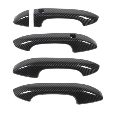 Exterior Door Handle Cover Carbon Fiber Pattern Outside Door Handle Decoration Trim Replacement for