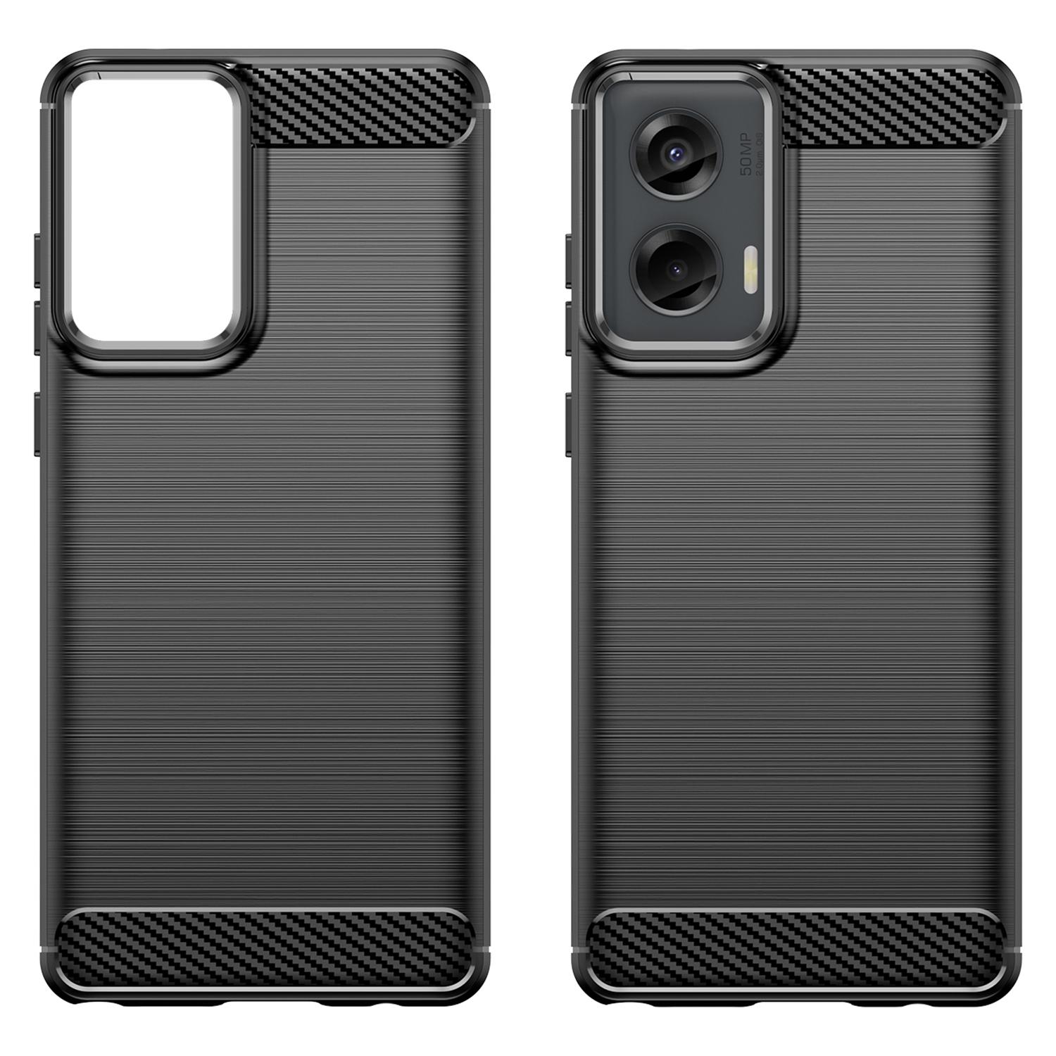 

For Motorola Moto G Stylus 5G (2024) Case Carbon Fiber Texture Brushed TPU Cover Black