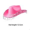 Cappello da Cowboy con Bandana Frangiata, Cappello con Strass Brillanti, Sciarpa per la Testa, Cowgirl da Sole