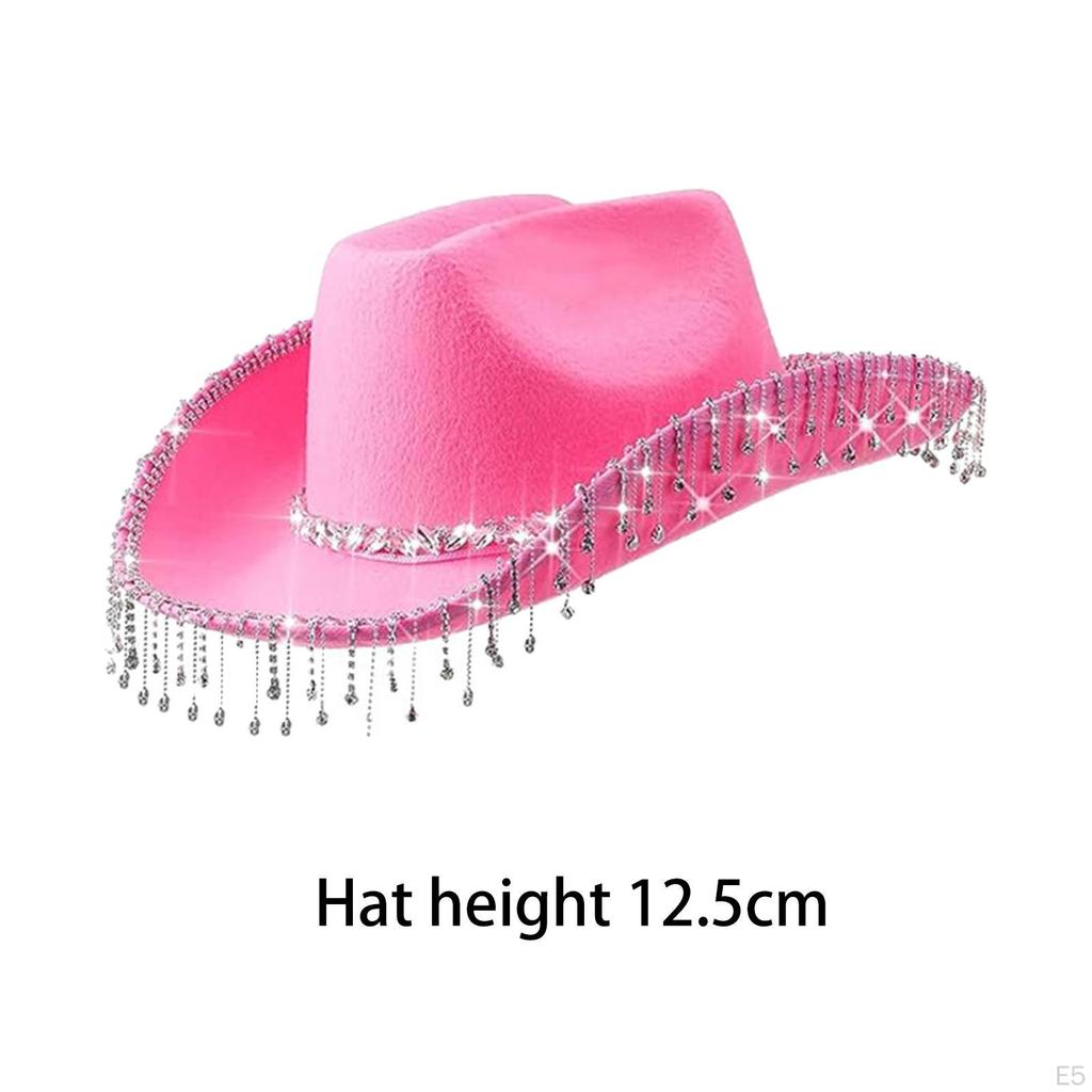 Cappello da Cowboy con Bandana Frangiata, Cappello con Strass Brillanti, Sciarpa per la Testa, Cowgirl da Sole