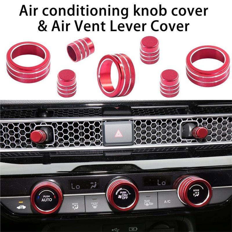 Reliable-For Honda Civic -2026,For CRV -2026 9Pcs Air Conditioning Knob Cover Start/Stop Button Ring Accessories