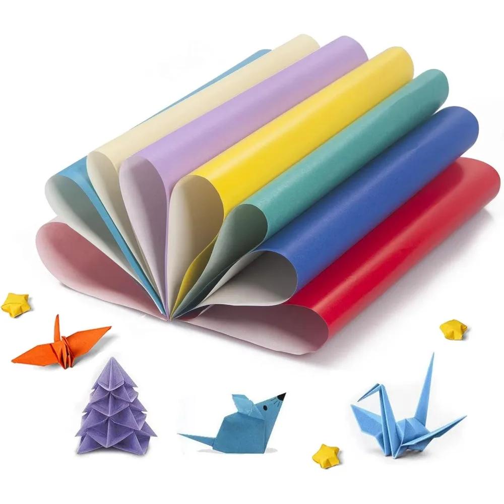 100 ks čtvercového origami papíru jednobarevný oboustranný skládací 20x20cm papír s 8mm oky pro děti ruční výroba DIY scrapbooking řemesla
