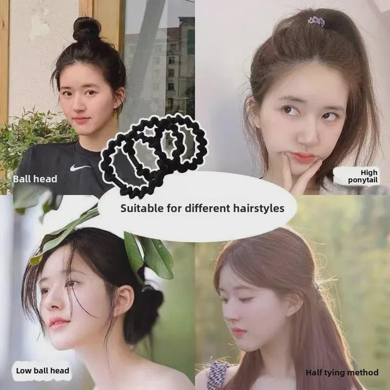 Durable High-Elastic Hair Rope for Women: Simple, Threaded Hair Ring for Autumn & Winter, Perfect for High Ponytails.