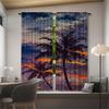 Coconut Tree Printed Curtains Pole Bag Christmas Decorations Daily Home Room Made Of Polyester