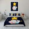 Elephant Starry Night Nursery Decor Soft Comfortable Duvet Cover Bedding Set Included 1*Duvet Cover & 2*Pillowcases, Gift