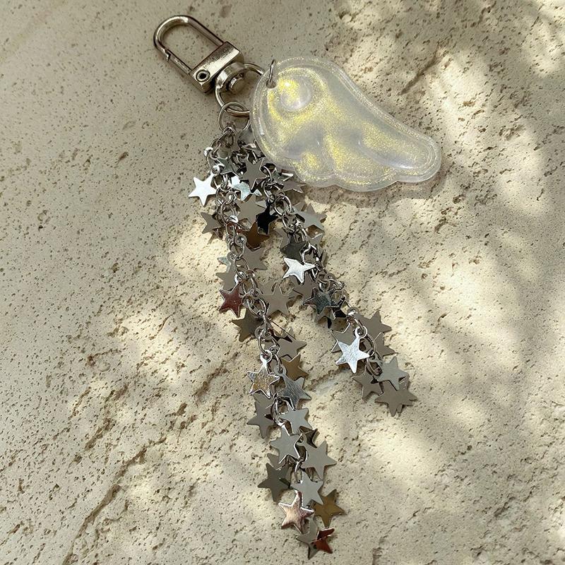 1 Stück Niedliche Engelsflügel Sternkette Handy-Anhänger Schlüsselanhänger Y2K Rucksackanhänger Taschen-Hängeornament Mädchengeschenk