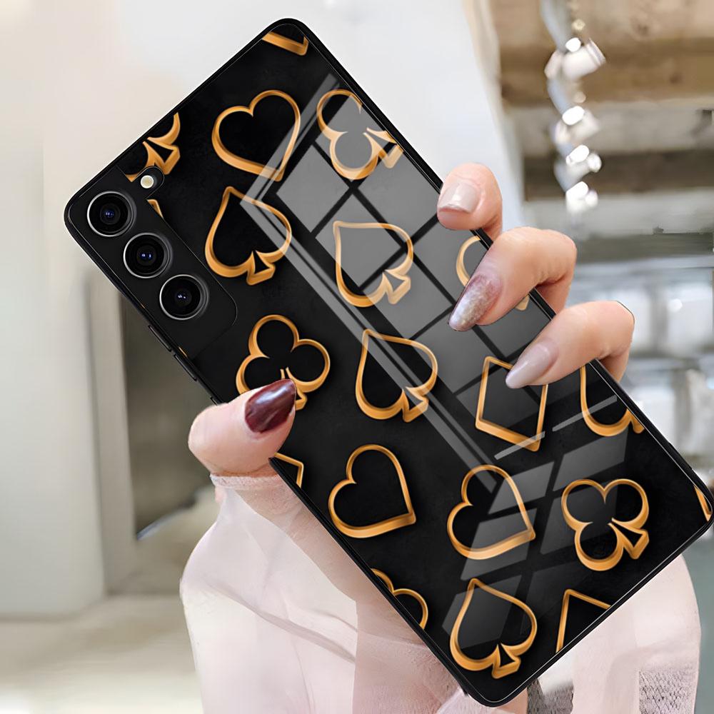 Poker Phone Case For Samsung S26 S25 Plus S20 S20 Plus S22 Ultra S23 FE S21 Plus S21 Ultra Glass Cover Samsung S22 Plus