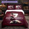 Set Lenzuola 3 Pezzi con Fantasia Cristiano Ronaldo Morbida Microfibra Copripiumino con Federe per Camera da Letto