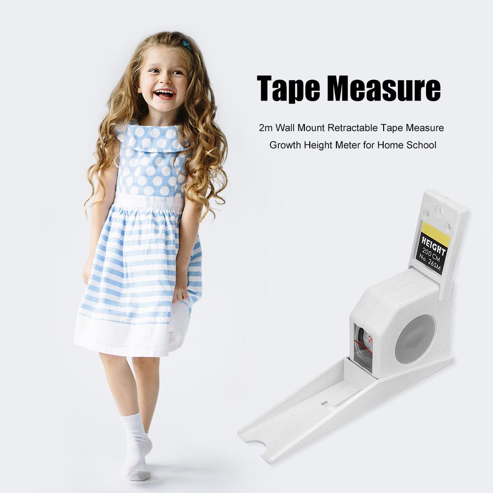 2m Growth Flexible Rule Eco-firendly Tool Height Measuring Meter Growth Stature Wall Mounted Retractable Tape Measure
