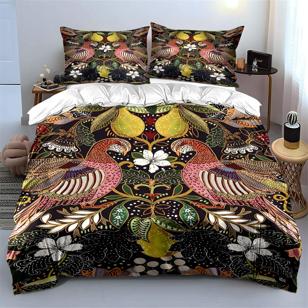 Enchanting birds, floral symphony. Bedding sets Duvet covers Pillowcases(1* Duvet Cover 2* Pillowcases without duvet insert)
