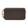 Michael Kors Bradshaw Cow Leather Baguette Bag, Shoulder Bag, Handbag Women's Dark Brown & Acorn Brown 30S1G2BL1B-252