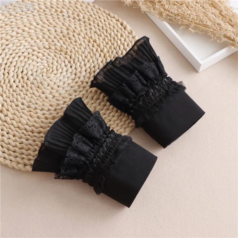 DIY Abnehmbare Manschetten Manschettenverlängerung Stickerei Spitze Gänseblümchen Falsche Ärmel Elastisch Wildes Handgelenk Plissiertes Organ Lolita Falsche Ärmel