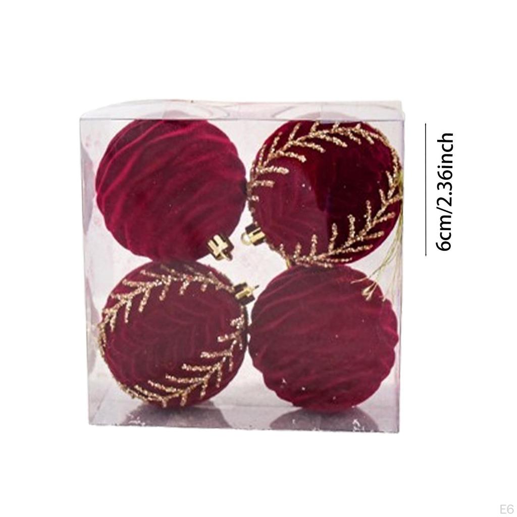 4 Pack Christmas Tree Baubles for Holiday Celebrations And Events