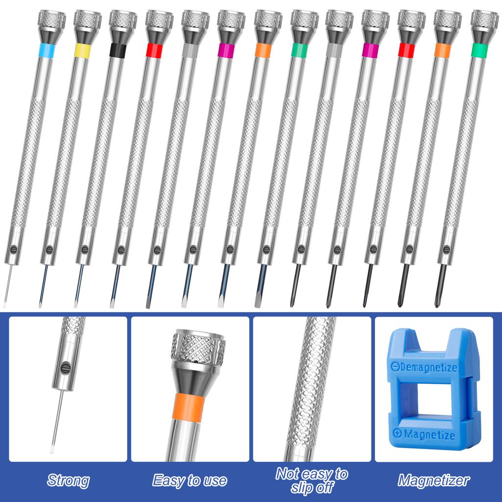 1 Set Watch Repair Tools Screwdriver Set 0.6mm-2.0mm Flat Head Screwdriver Kit Professional Watchmakers for Watch Repair Tools