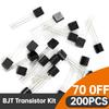 200PCs BJT transistor kit bipolar power transistors A1015 bc327 bc337 c1815 s8050 s8850 2N2222 2N2907 2N3904 2N3906 pnp NPN