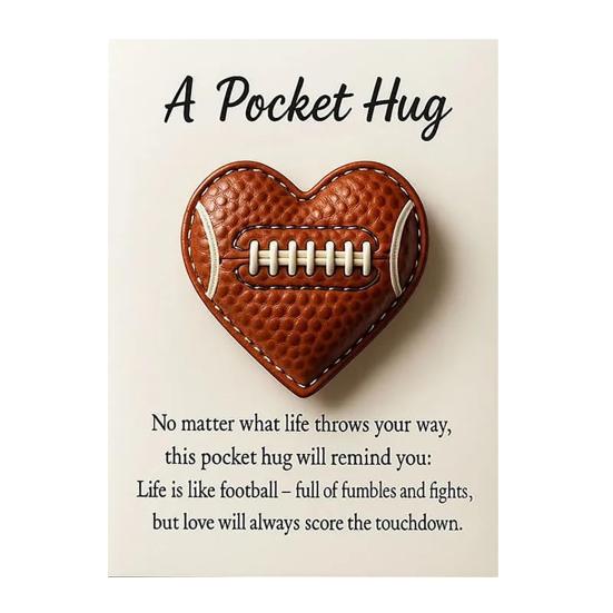 Love Heart Baseball Pocket Hug with Positive Card Emotional Support Heart Shaped Baseball Pocket